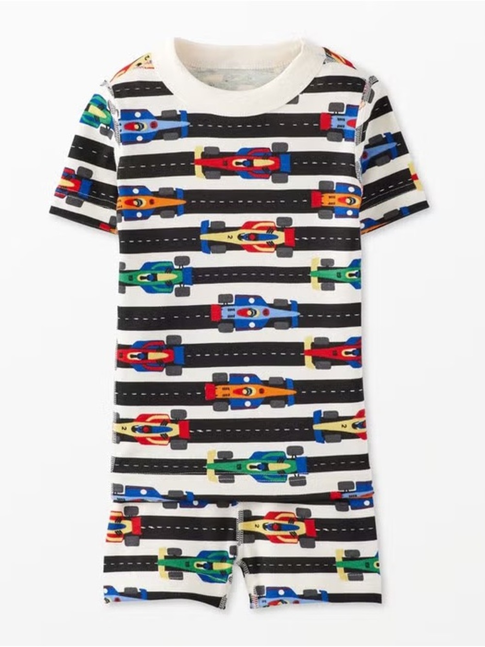 Hannah Andersson Short John Pajama Race Car Set